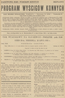 Program Wyścigów Konnych. 1951, nr 26