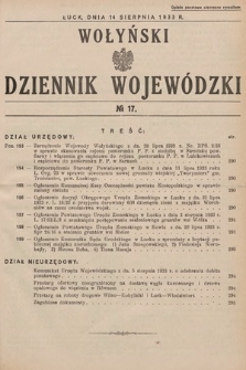 Wołyński Dziennik Wojewódzki. 1933, nr 17