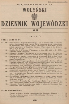 Wołyński Dziennik Wojewódzki. 1933, nr 19