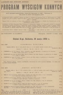 Program Wyścigów Konnych. 1952, nr 2