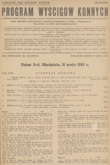 Program Wyścigów Konnych. 1952, nr 3