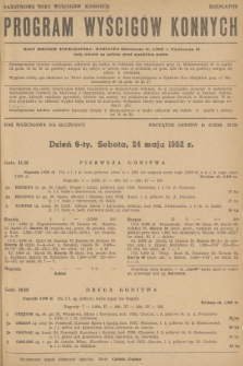 Program Wyścigów Konnych. 1952, nr 6