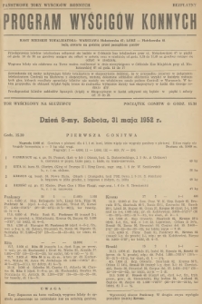 Program Wyścigów Konnych. 1952, nr 8
