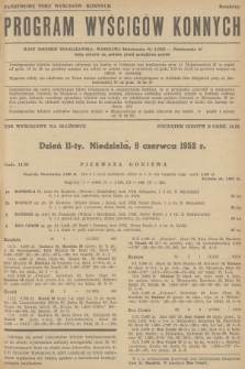 Program Wyścigów Konnych. 1952, nr 11