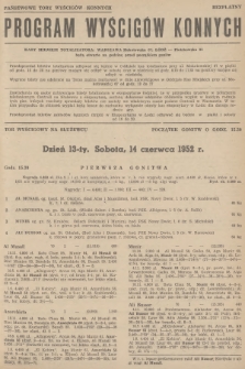 Program Wyścigów Konnych. 1952, nr 13