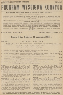 Program Wyścigów Konnych. 1952, nr 15