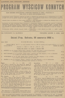 Program Wyścigów Konnych. 1952, nr 17