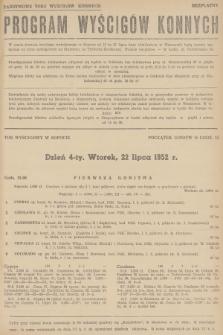 Program Wyścigów Konnych. 1952, nr 24