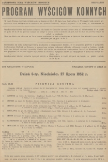Program Wyścigów Konnych. 1952, nr 26