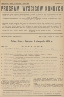 Program Wyścigów Konnych. 1952, nr 28