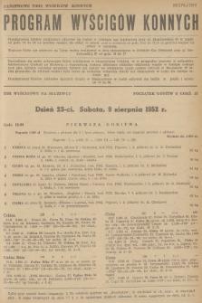 Program Wyścigów Konnych. 1952, nr 31