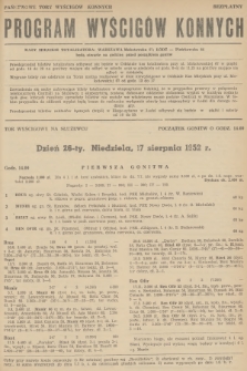 Program Wyścigów Konnych. 1952, nr 36