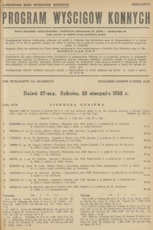 Program Wyścigów Konnych. 1952, nr 37