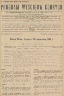 Program Wyścigów Konnych. 1952, nr 45