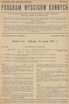 Program Wyścigów Konnych. 1953, nr 3