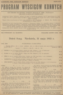 Program Wyścigów Konnych. 1953, nr 8