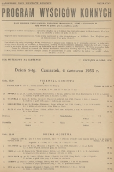 Program Wyścigów Konnych. 1953, nr 9