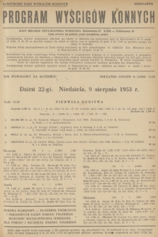 Program Wyścigów Konnych. 1953, nr 29