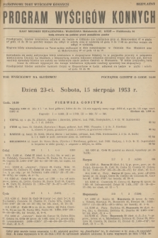 Program Wyścigów Konnych. 1953, nr 31
