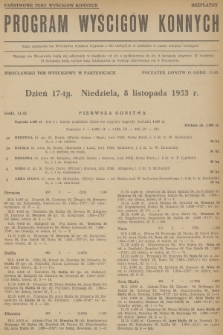 Program Wyścigów Konnych. 1953, nr 62