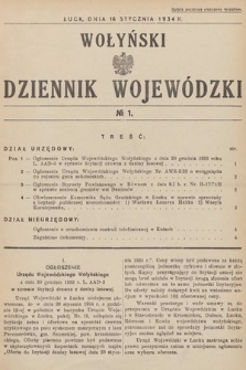 Wołyński Dziennik Wojewódzki. 1934, nr 1