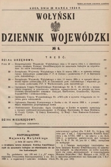 Wołyński Dziennik Wojewódzki. 1934, nr 6