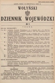 Wołyński Dziennik Wojewódzki. 1934, nr 7