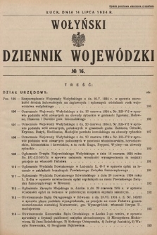 Wołyński Dziennik Wojewódzki. 1934, nr 16