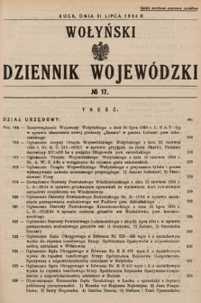 Wołyński Dziennik Wojewódzki. 1934, nr 17