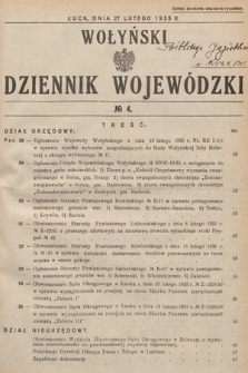 Wołyński Dziennik Wojewódzki. 1935, nr 4