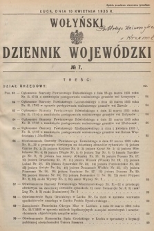 Wołyński Dziennik Wojewódzki. 1935, nr 7