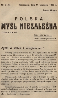 Polska Myśl Niezależna. 1938, nr 3
