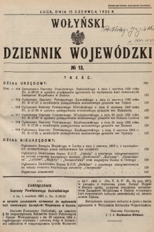 Wołyński Dziennik Wojewódzki. 1935, nr 13