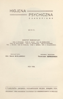 Higjena Psychiczna : czasopismo. 1935, nr 3-5