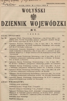 Wołyński Dziennik Wojewódzki. 1935, nr 17