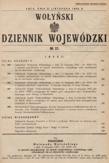 Wołyński Dziennik Wojewódzki. 1935, nr 27