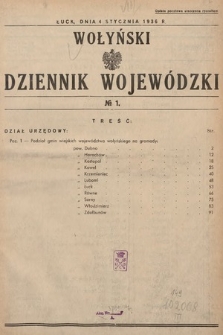 Wołyński Dziennik Wojewódzki. 1936, nr 1