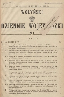 Wołyński Dziennik Wojewódzki. 1937, nr 1