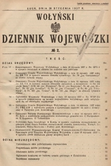 Wołyński Dziennik Wojewódzki. 1937, nr 2