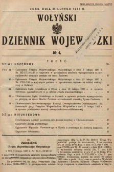 Wołyński Dziennik Wojewódzki. 1937, nr 4