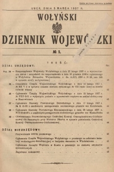Wołyński Dziennik Wojewódzki. 1937, nr 5