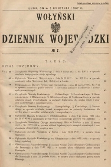 Wołyński Dziennik Wojewódzki. 1937, nr 7