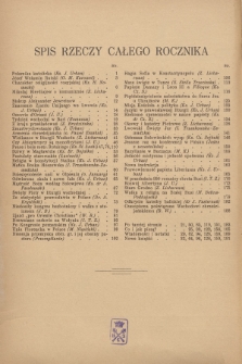 Oriens : dwumiesięcznik poświęcony sprawom religijnym Wschodu wydawany przez Misję Wschodnią OO. Jezuitów w Polsce. R. 5, 1937, Spis rzeczy