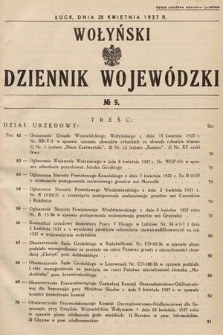 Wołyński Dziennik Wojewódzki. 1937, nr 9