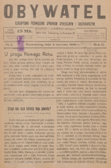Obywatel : czasopismo poświęcone sprawom społecznym i gospodarczym. R. 2, 1922, nr 1