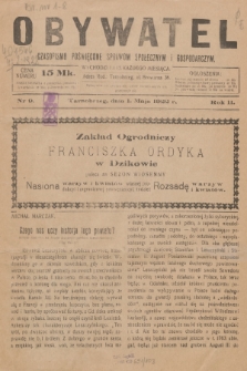 Obywatel : czasopismo poświęcone sprawom społecznym i gospodarczym. R. 2, 1922, nr 9