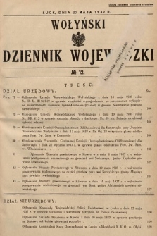 Wołyński Dziennik Wojewódzki. 1937, nr 12