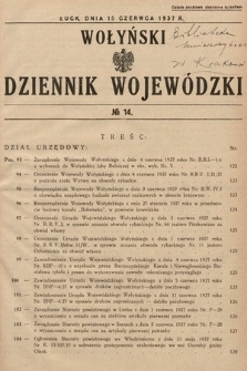 Wołyński Dziennik Wojewódzki. 1937, nr 14