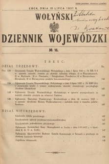Wołyński Dziennik Wojewódzki. 1937, nr 16