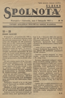 Spólnota Śląska : pisemko Konsumu Pracowników Hut Królewskiej i Laury w Królewskiej Hucie. 1933, nr 10